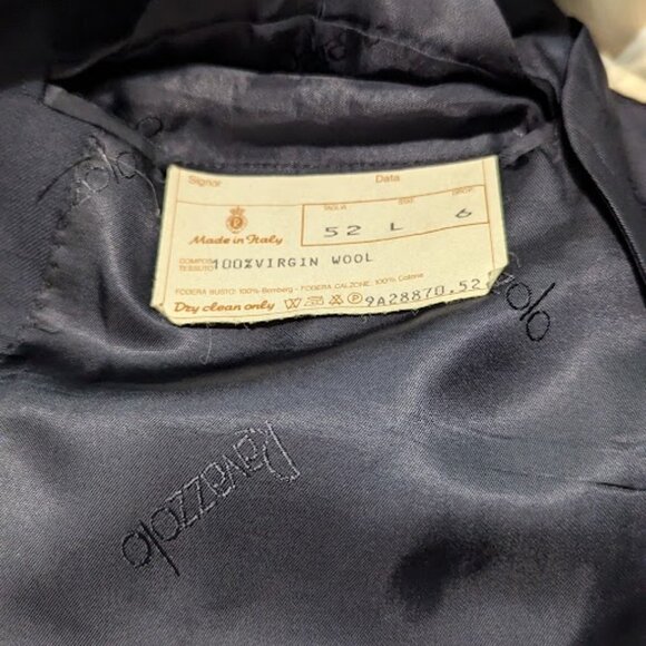 Ravazzolo Navy Blazer - 42L, 100% virgin wool, 2 button, Made in Italy - Picture 6 of 7